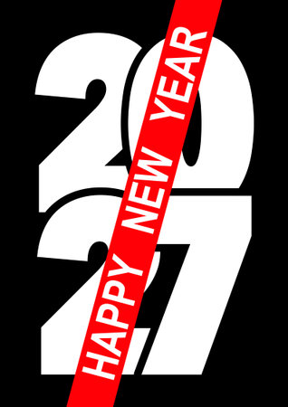 New Year's card 2021 on a black background. Vector illustration.のイラスト素材