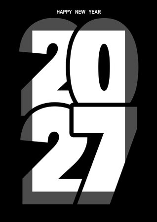 Happy new year 2017. Greeting card with numbers. Vector illustration.