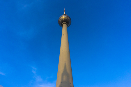 TV Tower with shadow of St. Mary's Church in Berlin, Germanyのeditorial素材
