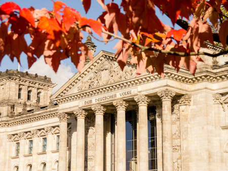 german bundestag on an autumn dayの写真素材