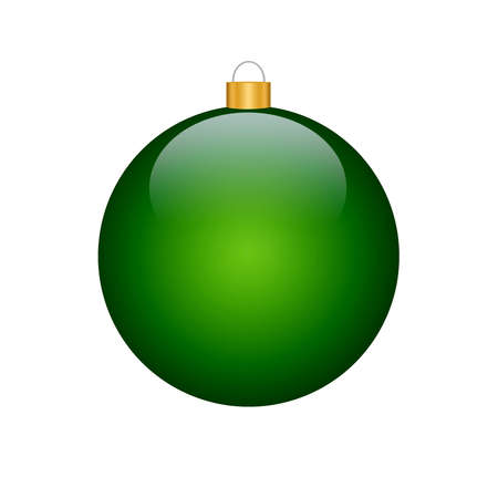 green christmas bulb (isolated, on white background)の写真素材