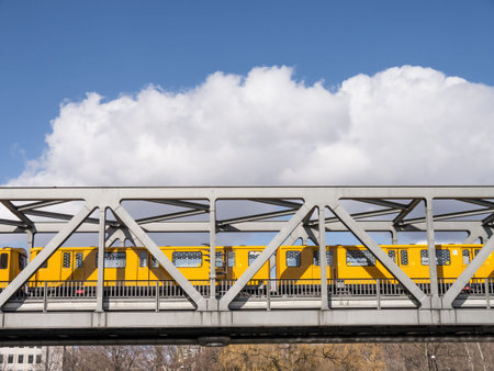 train on a bridge in berlin