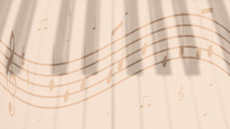 music notes with a simple melody on white backgroundの写真素材