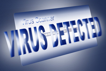 virus scan on led screen (illustration)