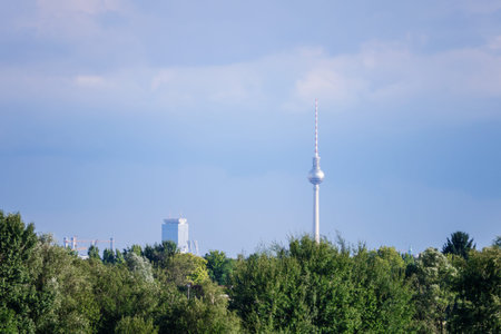 television tower berlin in landscape