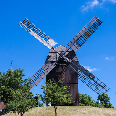 windmill and blue sky in werder  havel の写真素材