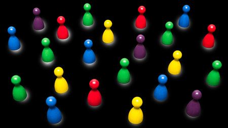 figures in different colors