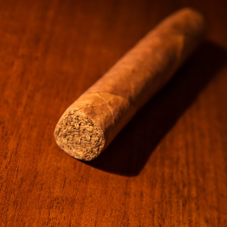 cigar on wood table (closeup)