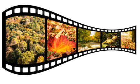 film strip with autumn images (isolated)の写真素材