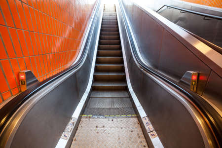 escalator in berlin, view from underpassの写真素材