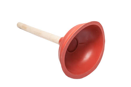Plumber with rubber plunger isolatedの写真素材