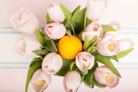 tulips and easter egg