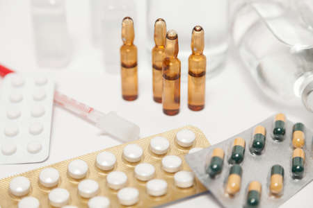 Tabloids and ampullaの写真素材