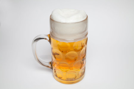 mug of beer on a grey background