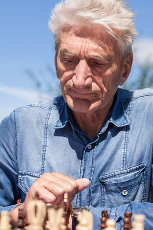 Man playing chessの写真素材