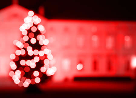 Christmas tree in redの写真素材