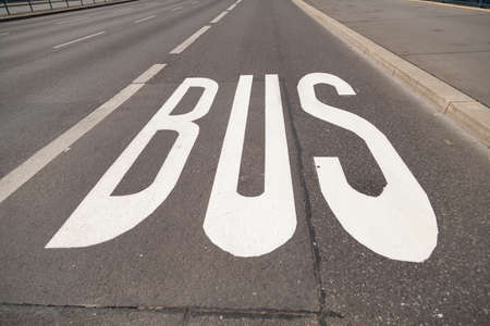 Bus laneの写真素材
