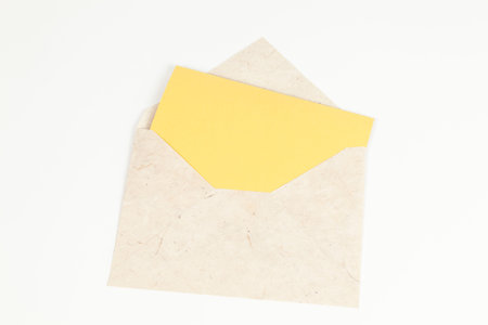 Envelope and yellow card