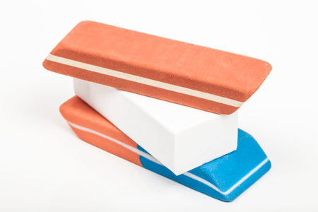 Stacked rubber erasers