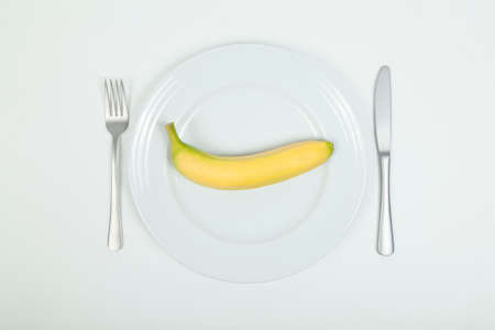 Banana on plateの写真素材