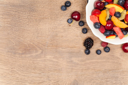 Fruit salad copy space