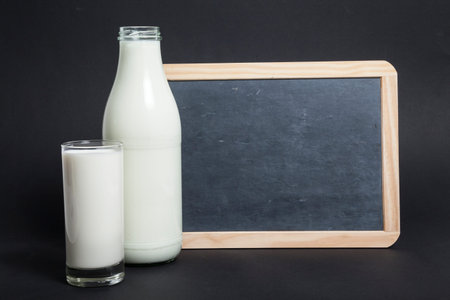 Milk and blackboard