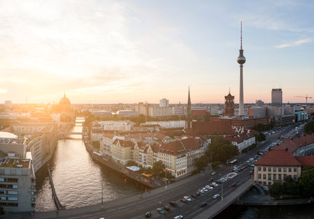 Berlin at sunset