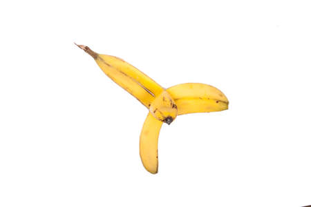 Banana peel isolatedの写真素材