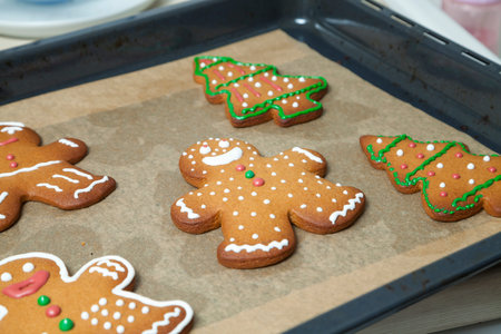 Gingerbread on baking tray