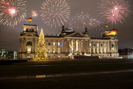 German parliament at new year's eve in Berlin