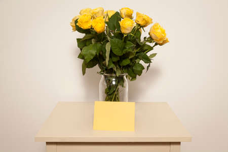 Roses and greeting cardの写真素材