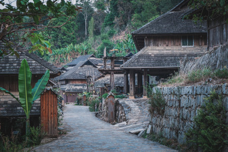 Nuogan Ancient Village in the ancient tea forest, Lancang County, Pu'er city, Yunnan Province, China
