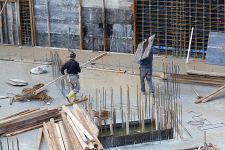 construction worker on constructionのeditorial素材