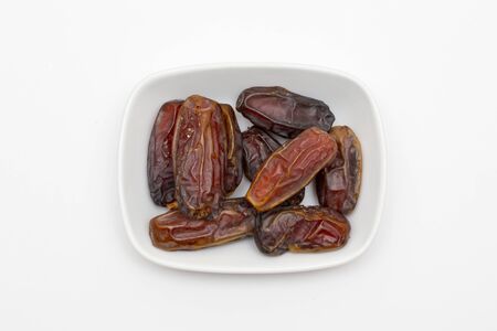  pitted dates isolated on white backgroundの写真素材