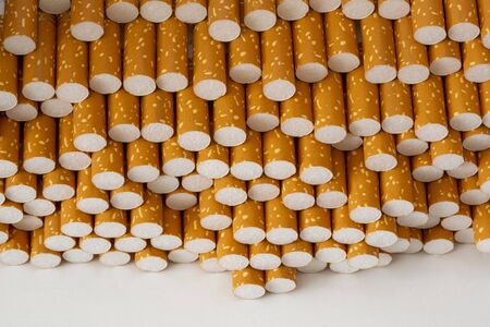 Close up of a smoking cigarettesの写真素材