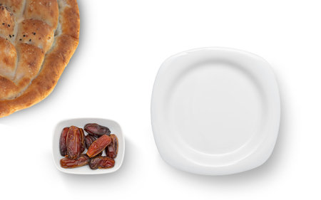 empty plate on white background