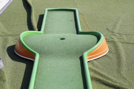 close up mini golf club  in parkの写真素材