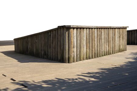 Wood Shelf Table isolated on white backgroundの写真素材