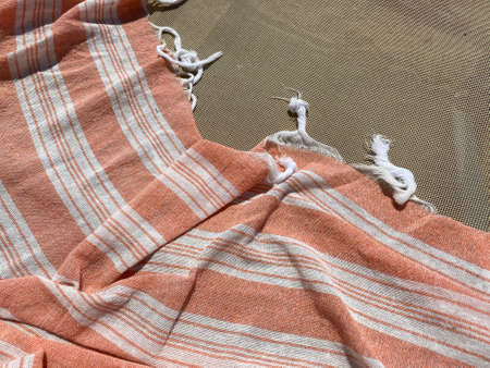 Top view fabric textile background, selective focusの写真素材