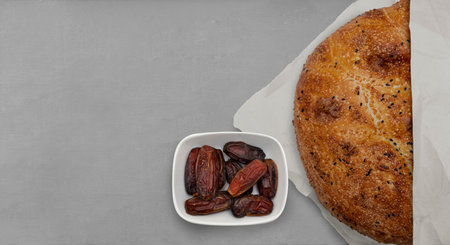 ramadan pita on isolated white background. Traditional Ramadan bread.