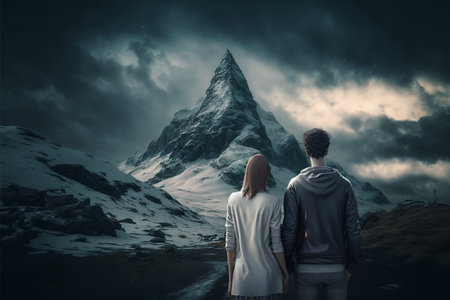 epic ivernal mountain, snow rain, tunes, adverse weatherの素材