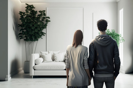 living room interior background. front viewの素材