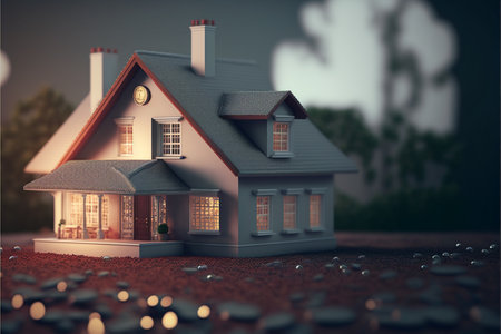 Saving investment home with loan finance money business concept. close upの素材