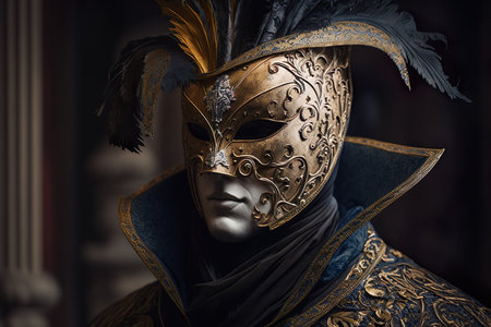Portrait of a Venetian mask in the Venetian styleの素材