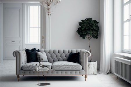 living room interior background. front viewの素材