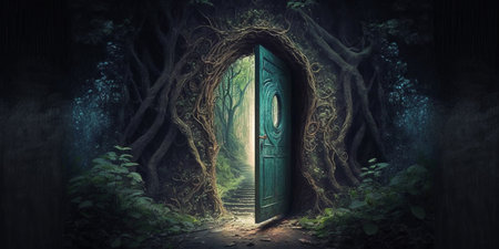 A secret entrance into a mysterious worldの素材