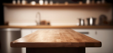 empty Wooden Table kitchen counterの素材