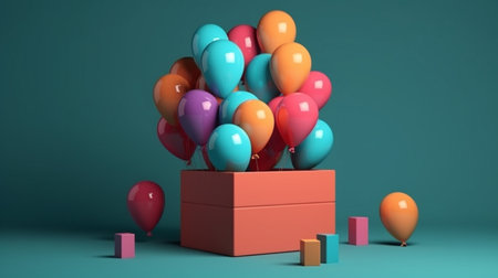 balloons and present boxの素材