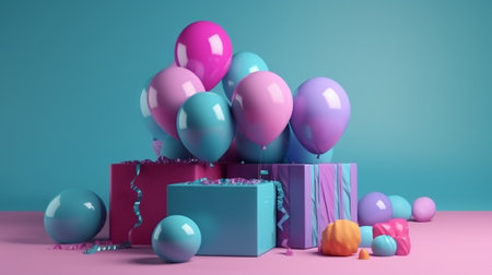 balloons and present boxの素材