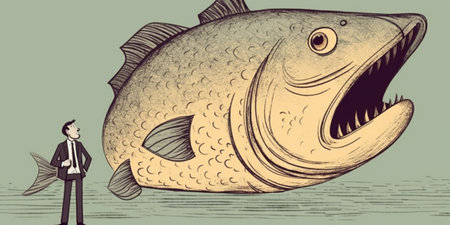 Big fish eats small, takeover of the companyの素材